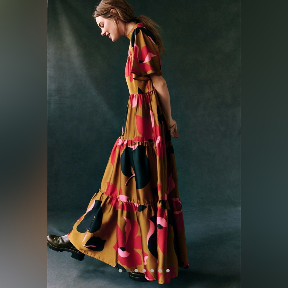 NWT Anthropologie Corey Lynn Calter Gianna Tiered Maxi Dress